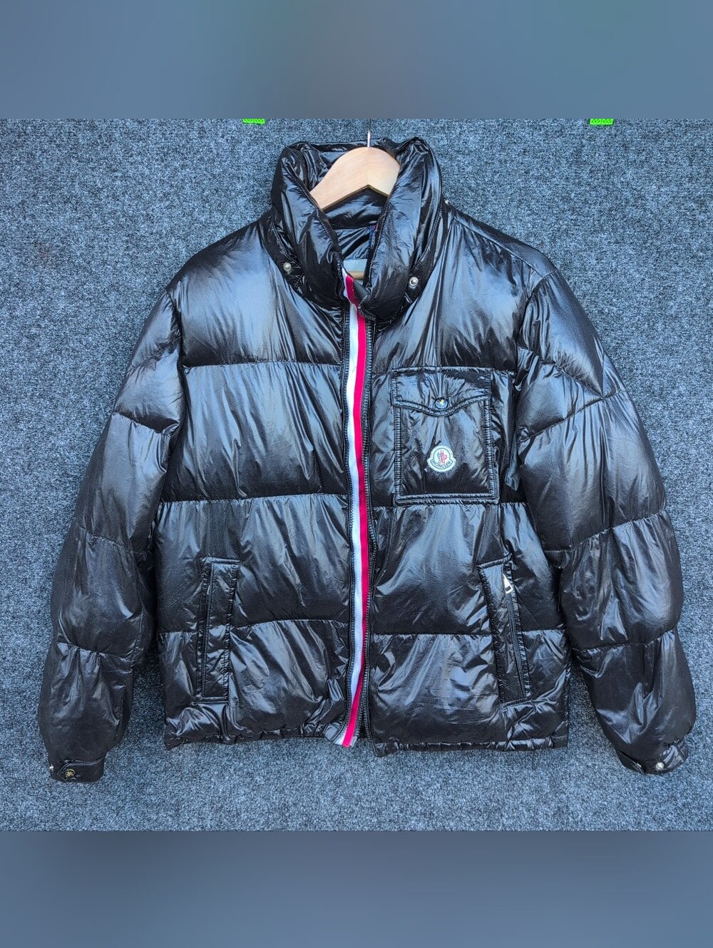 Moncler Andersen Giubutto Jacket Mens 3 Black Down Quilted Puffer Full Zip Shiny